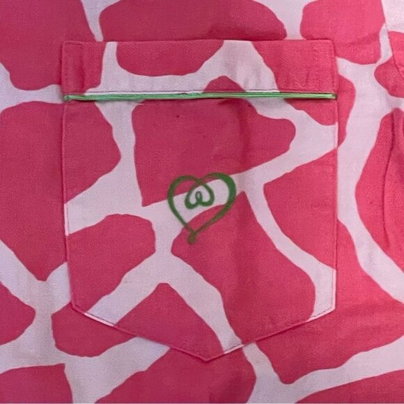 Victoria’s Secret Giraffe Print Long Sleeve Button Down Pajama Shirt Pink sz XS - Picture 10 of 12